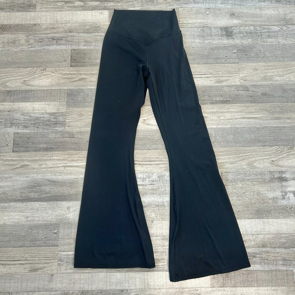 Sunzel Black Flare Leggings Crossover, Yoga, High Waist, Tummy Control E42